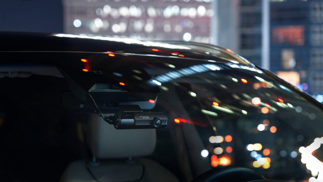 EV parked at night in the city — avoiding battery drain with dash cam parking mode