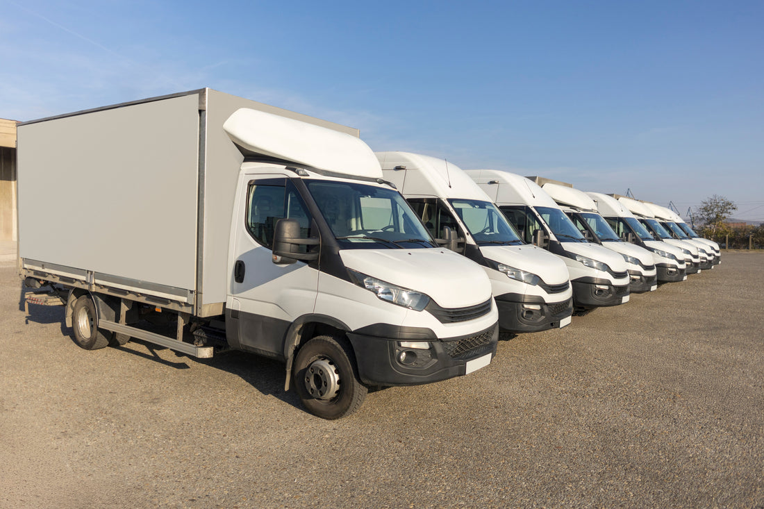 Fleet of work trucks — best dash cams for trucks, utes and work vehicles in Australia