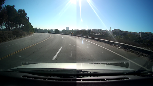 BlackVue CPL Filter BF-1 side-by-side glare reduction