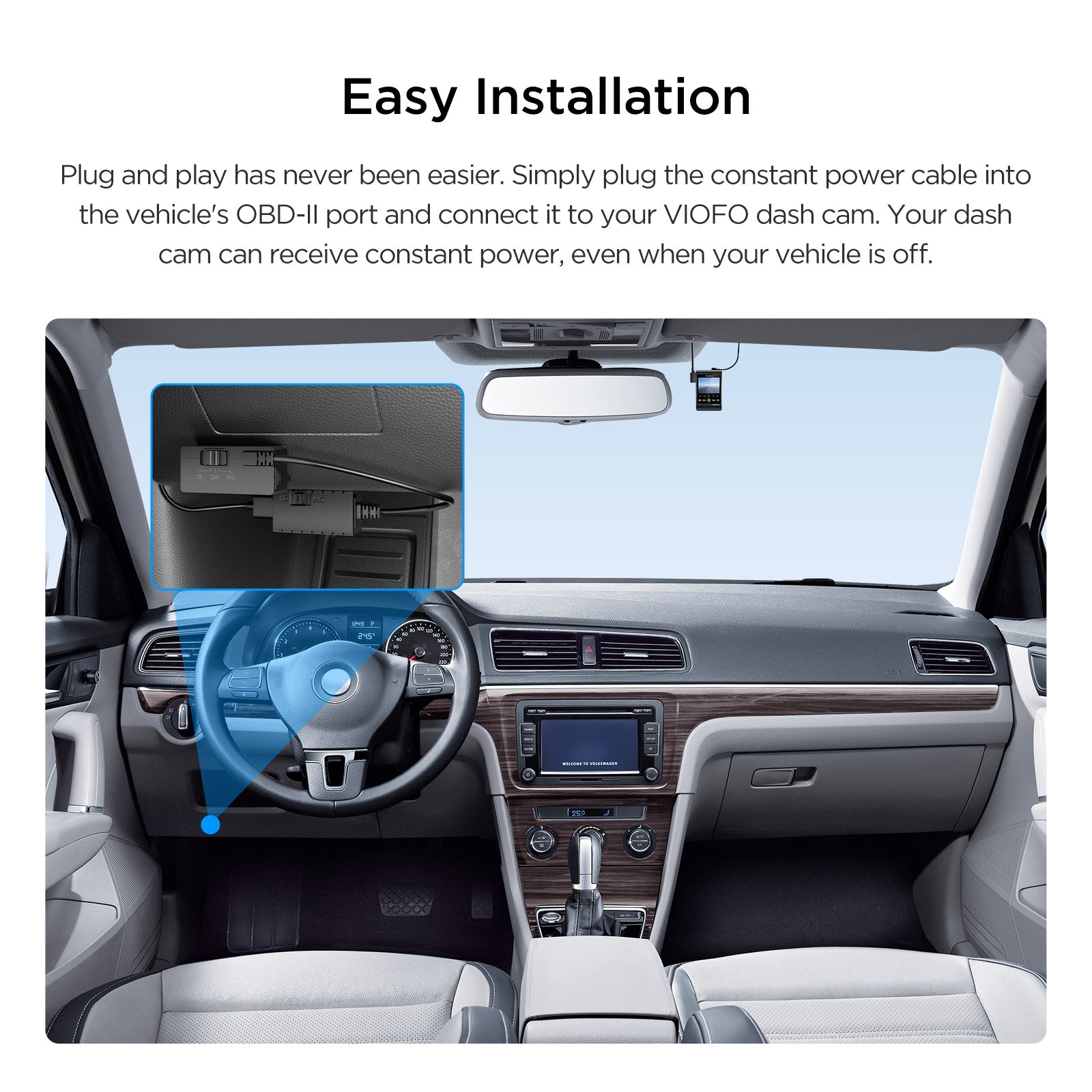 VIOFO OP100 OBD-II power cable for dash cams