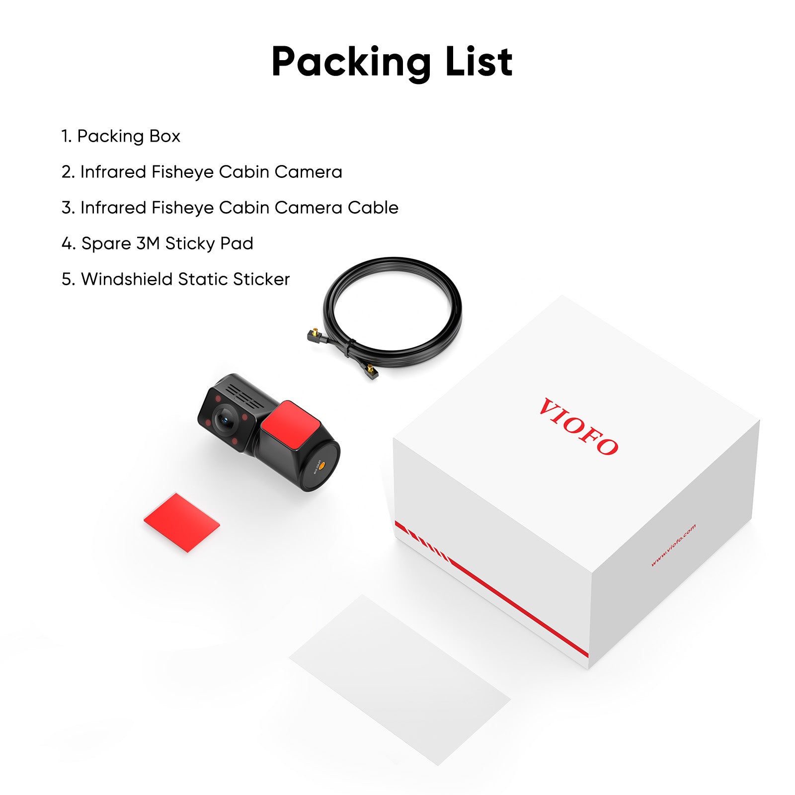 VIOFO RCC360 2K HDR infrared fisheye cabin camera for A329S