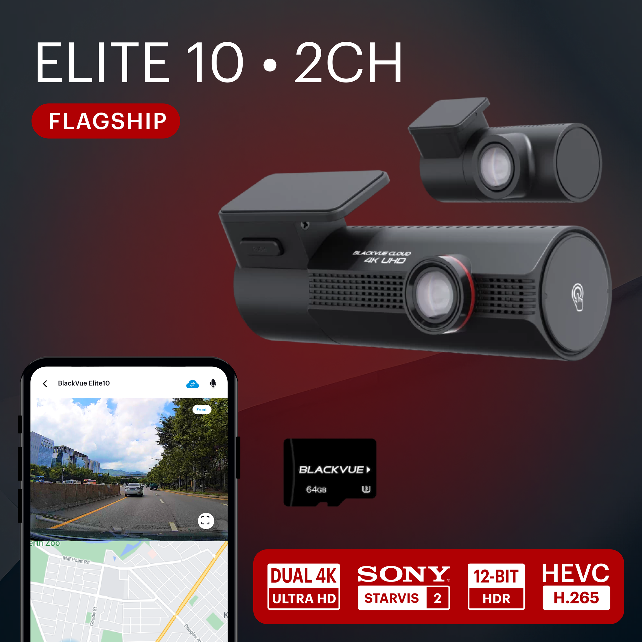 BlackVue Elite 10 2CH dual 4K dash cam hero