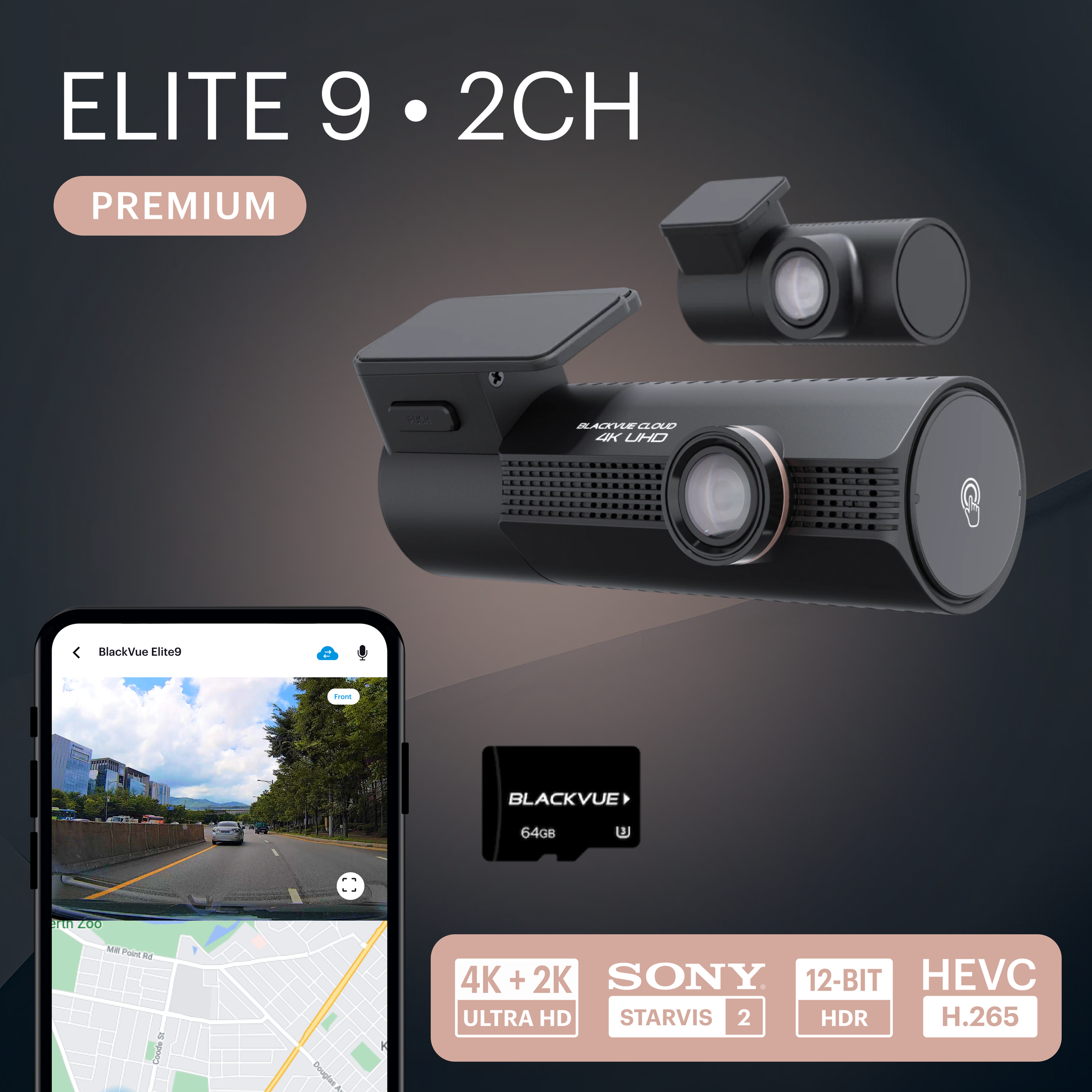 BlackVue Elite 9 2CH 4K dash cam hero