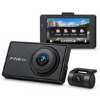FineVu GX9000 2CH 2K dash cam with 3.5 inch IPS touchscreen, front and rear cameras
