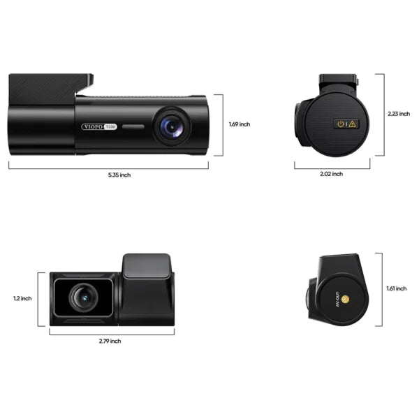 VIOFO T330 compact screenless dash cam size