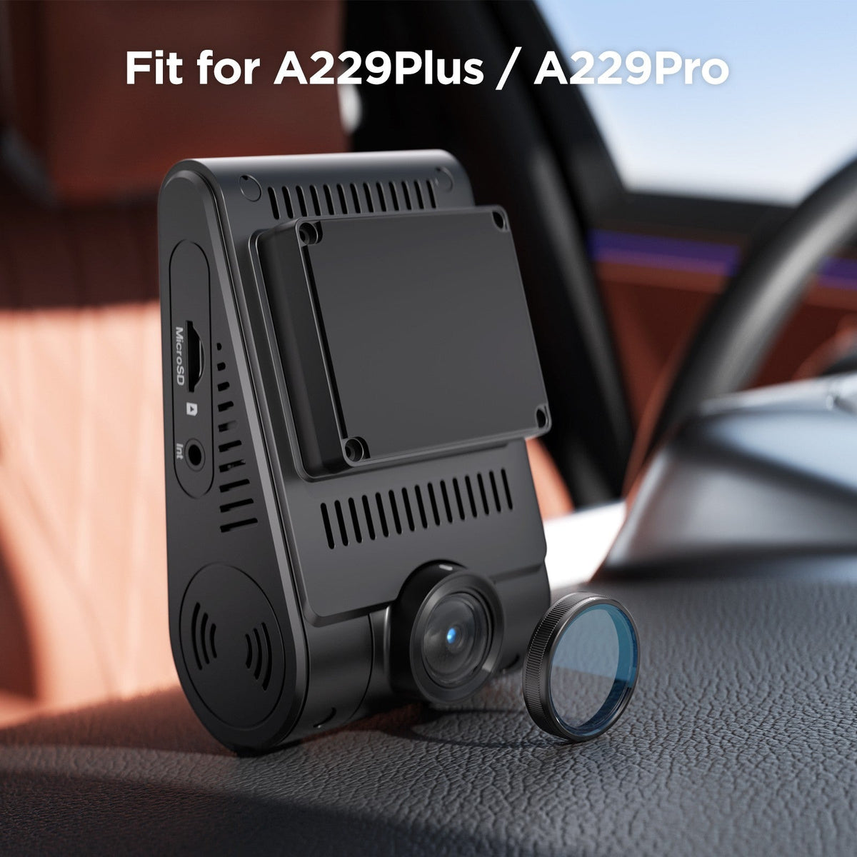 VIOFO CPL-200 filter shown with the A229 Plus and A229 Pro front camera