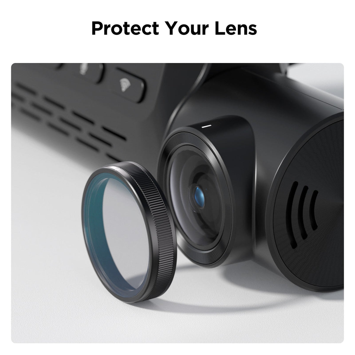 VIOFO CPL-200 filter protecting a VIOFO dash cam front lens