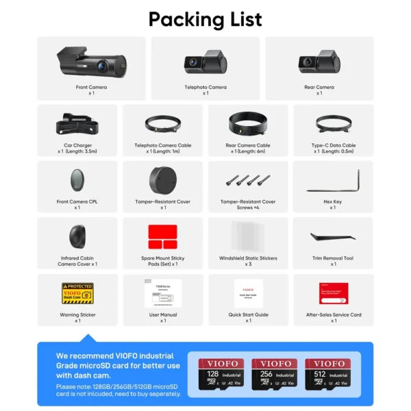 VIOFO T340 4CH package